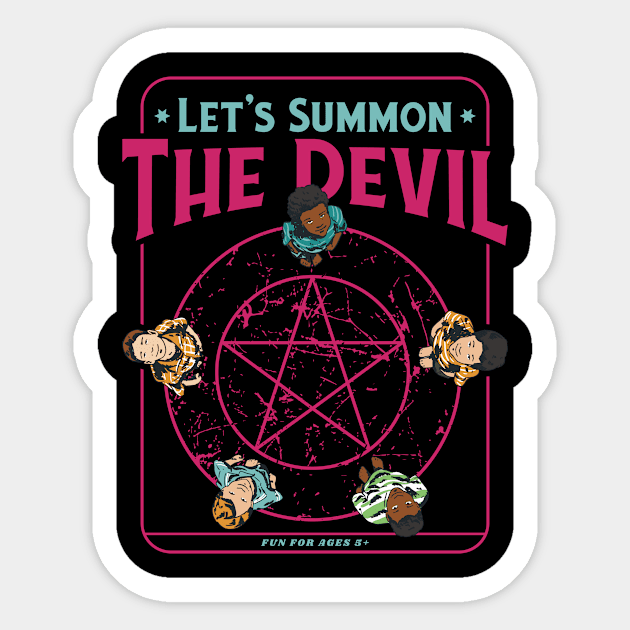 Lets Summon The Devil Funny Childrens Book Parody Sticker by Visual Vibes